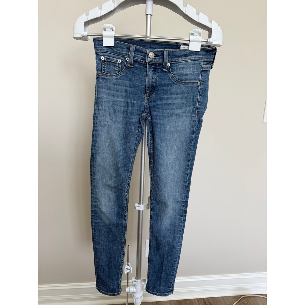 Rag & Bone Jeans Women 24 Blue Cotton Blend Skinny Medium Wash Denim Casual Slim